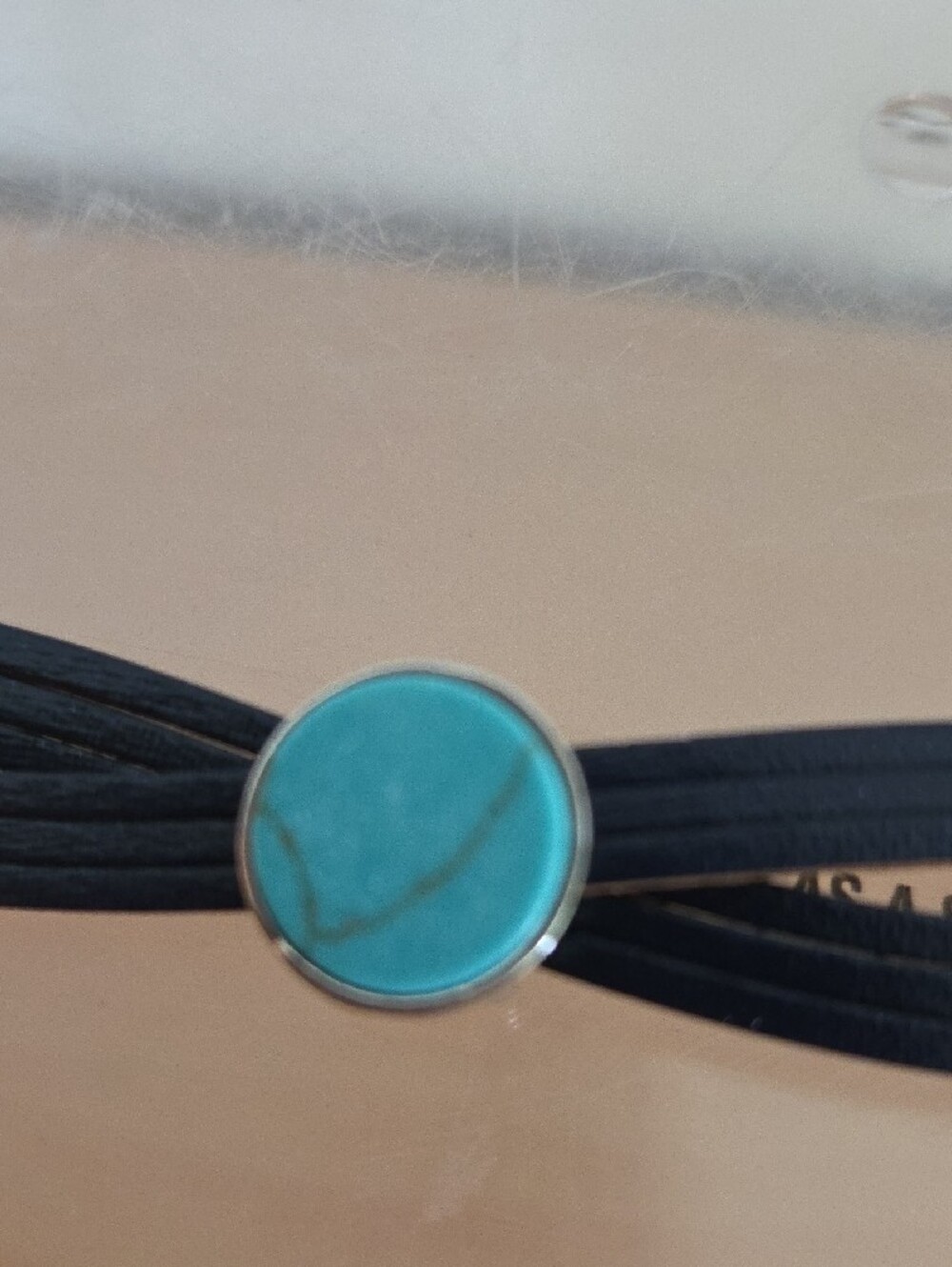 Periwinkle by Barlow Black NWT Multi-Strand Bracelet with Turquoise Accent - Picture 3 of 6